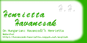 henrietta havancsak business card